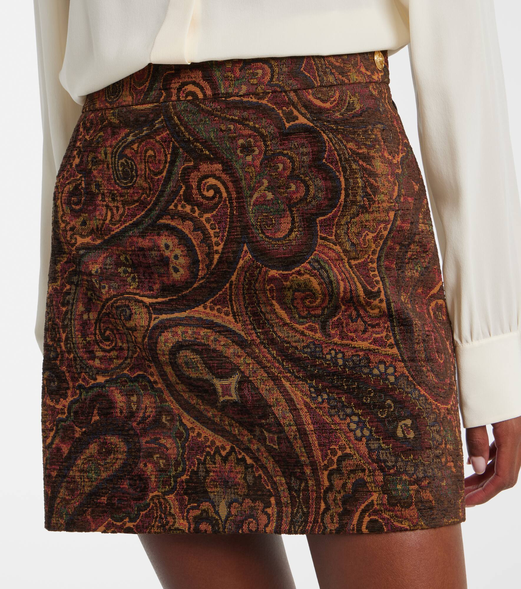 Paisley jacquard miniskirt - 4