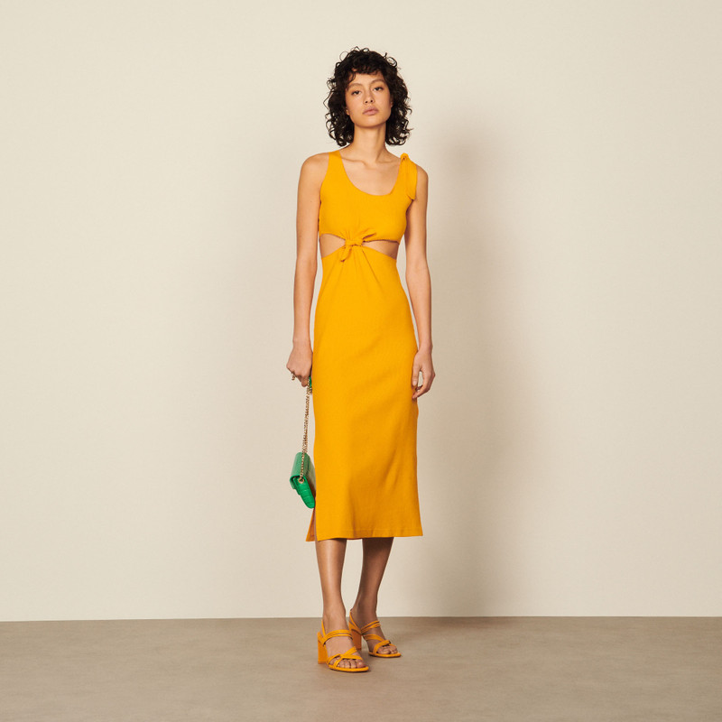 Sandro Midi dress with openwork on the sides outlook