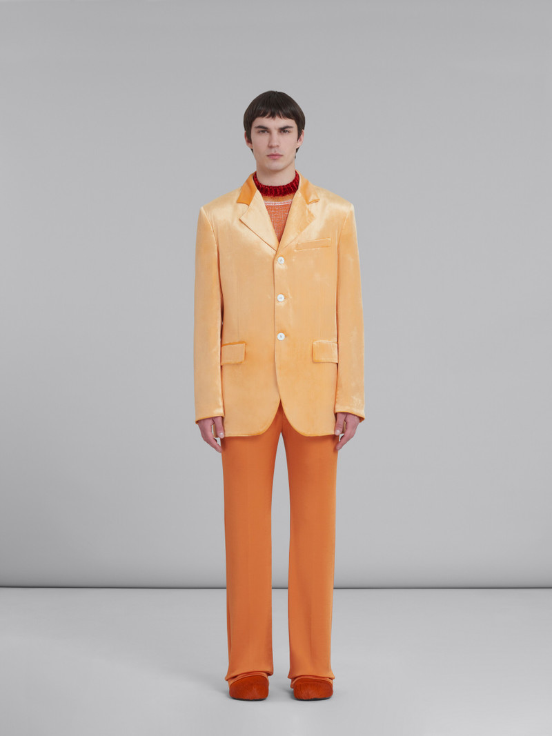 Marni ORANGE SINGLE-BREASTED VELVET BLAZER outlook