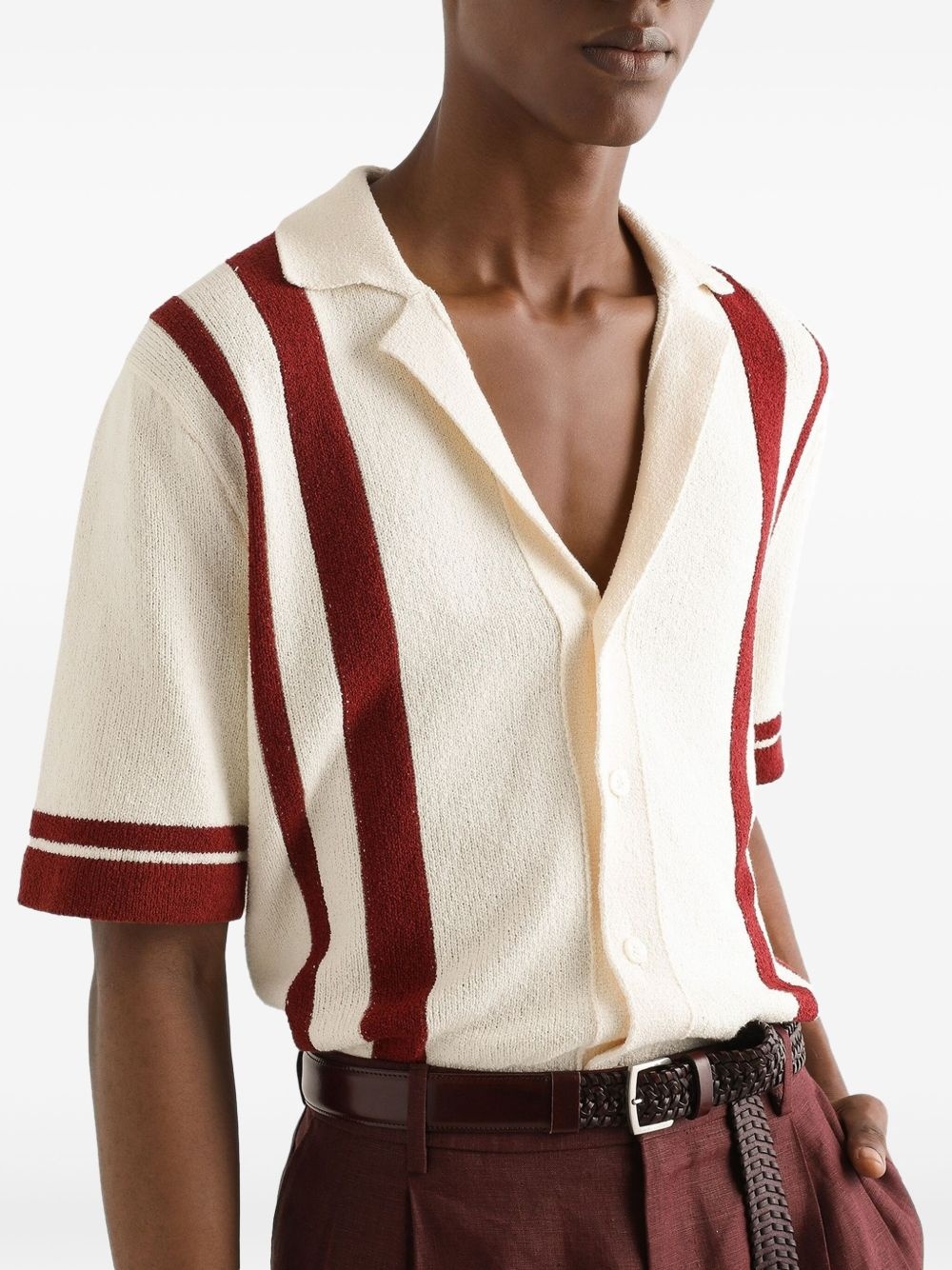 striped bowling shirt - 4