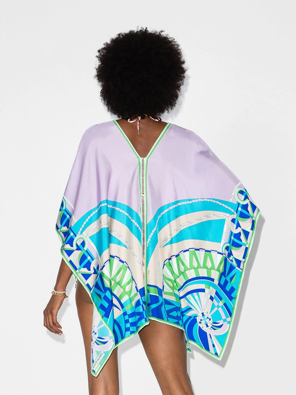 graphic-print poncho - 3