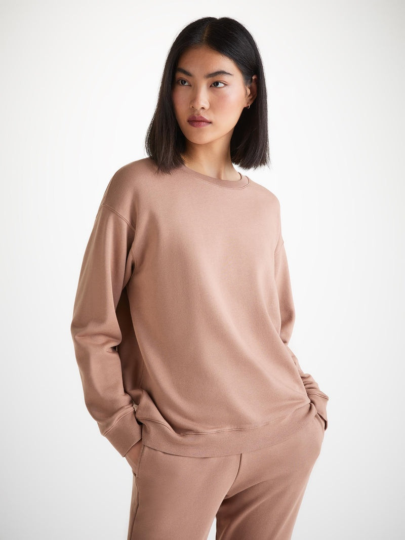 Derek Rose Women's Sweatshirt Quinn Cotton Modal Latte outlook