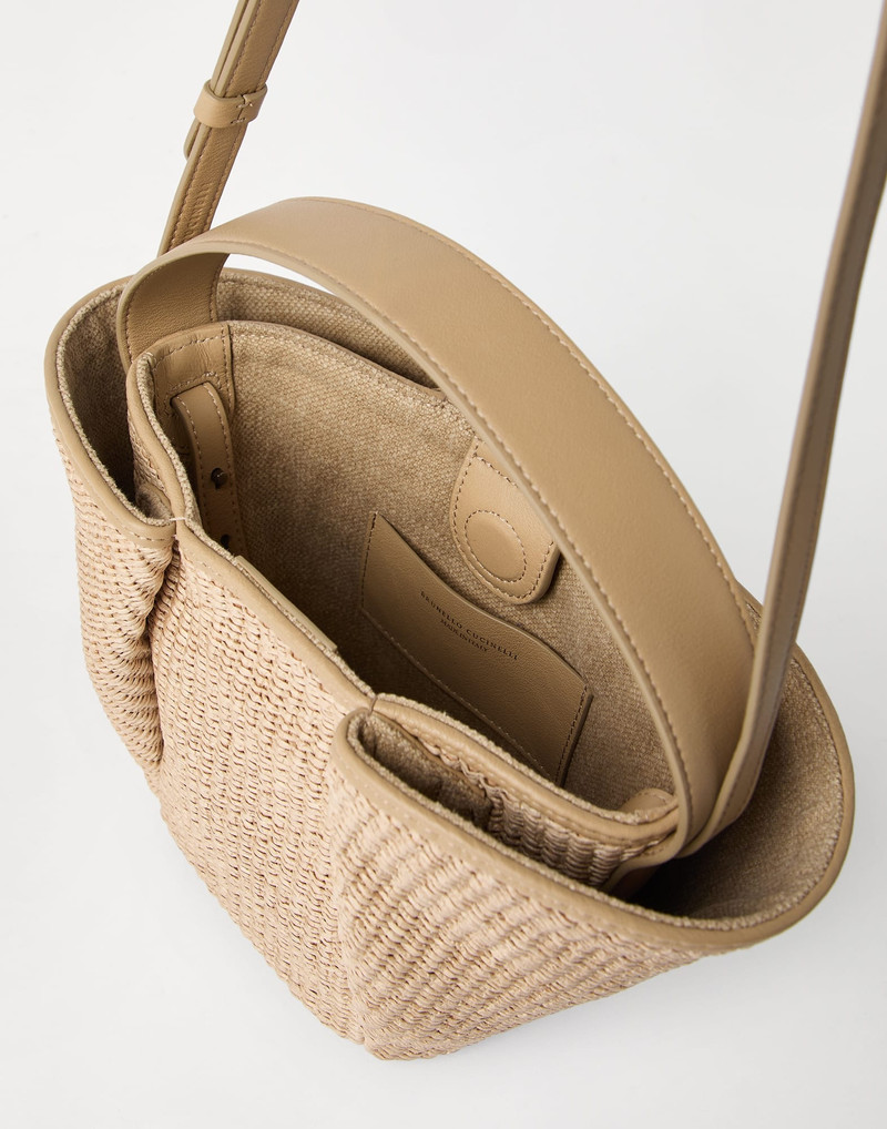 Marina shopper bag in techno cotton raffia 5