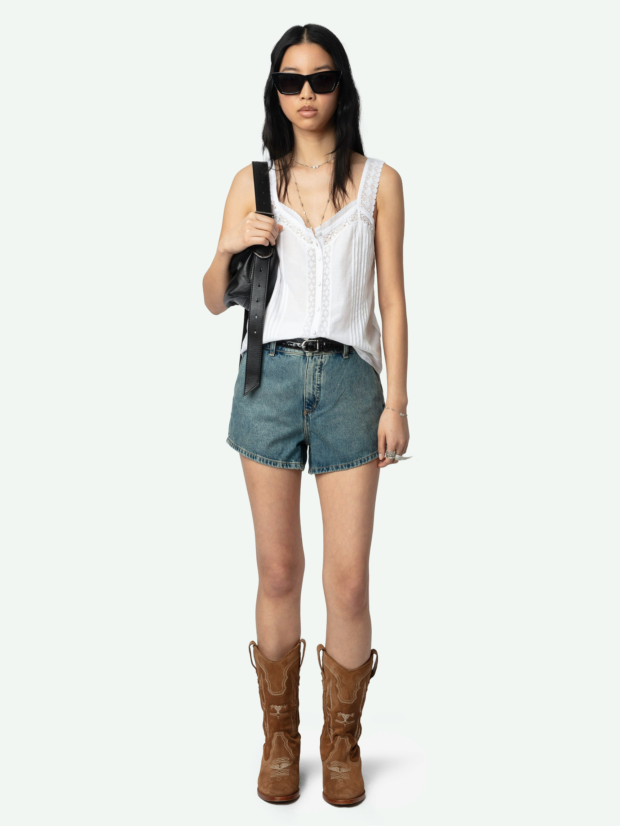 Celite Navy Lace Camisole - 2