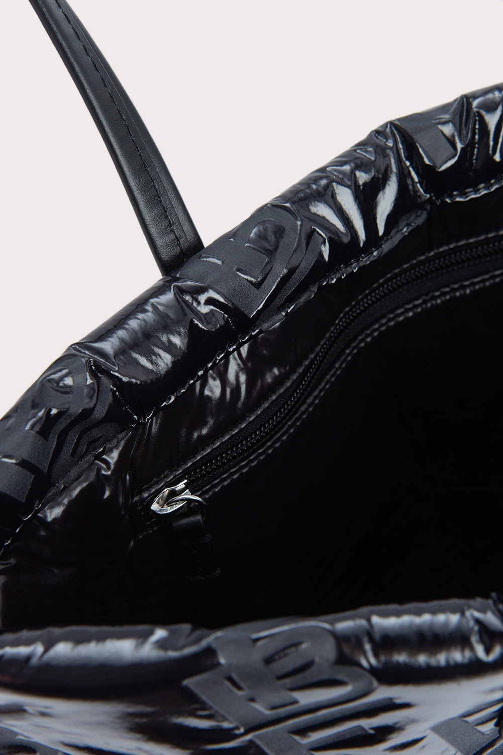 Slim Tote Black Embossed Shellsuit Fabric and Leather - 3