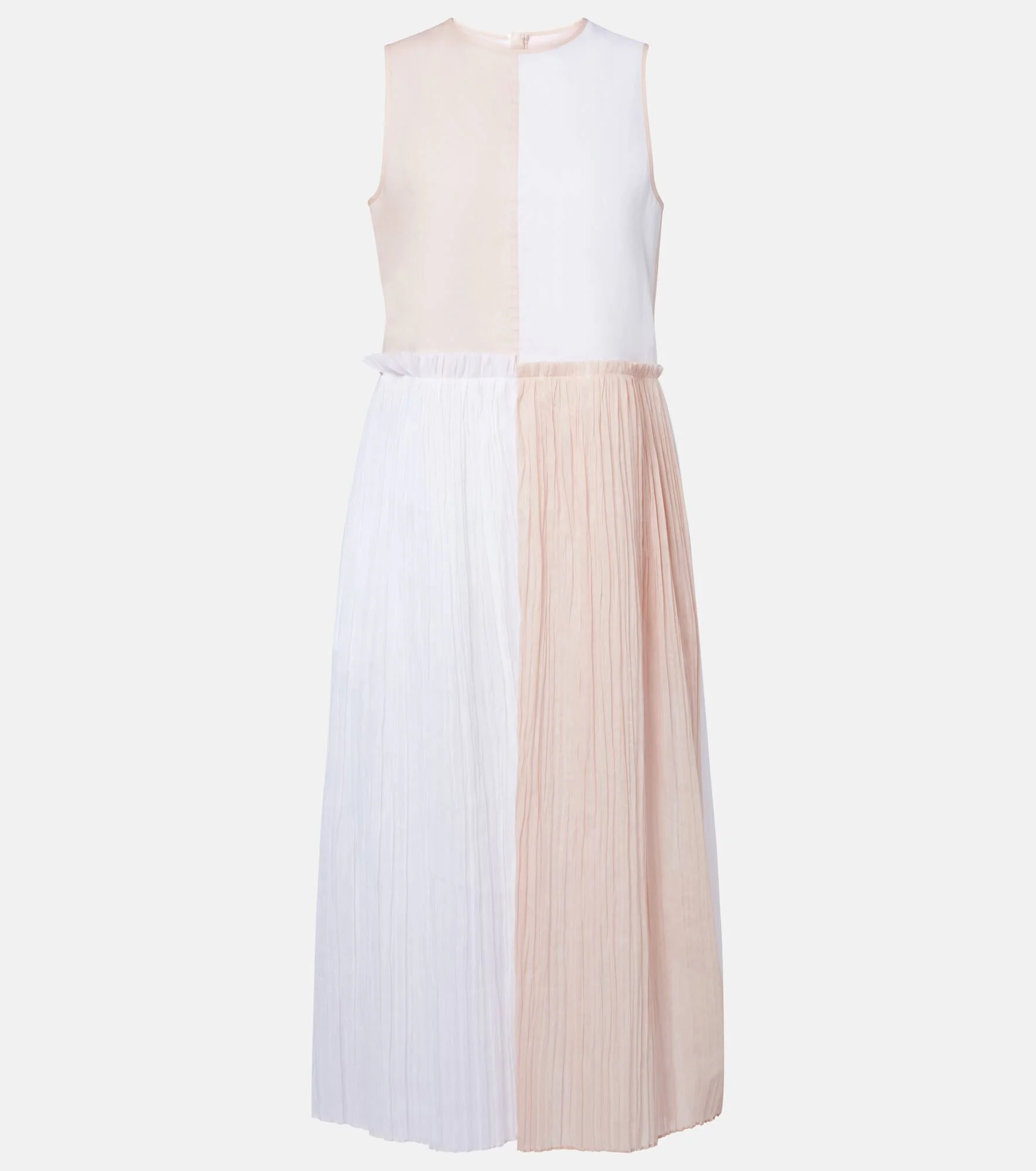 Pleated cotton organza muslin midi dress - 1