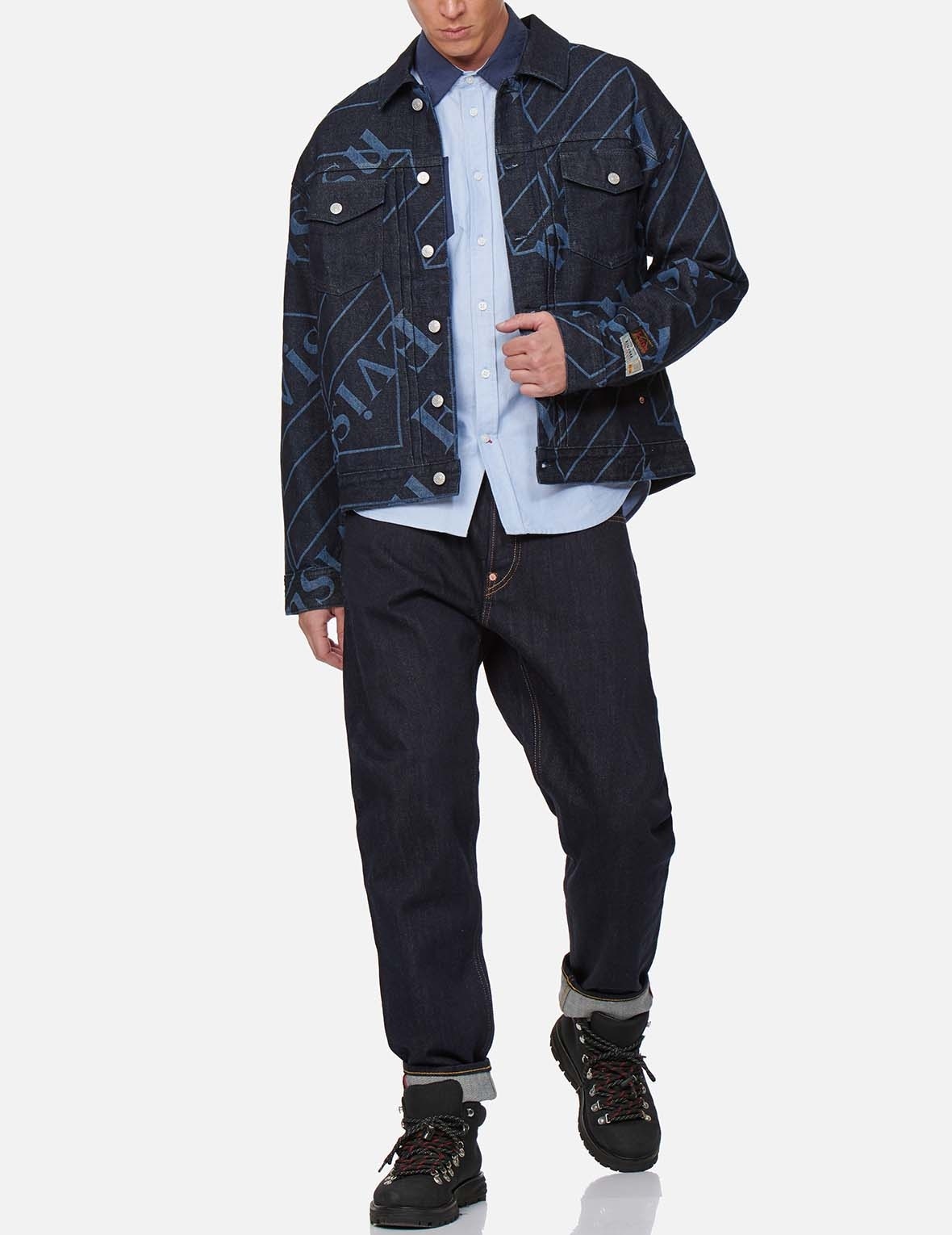 LOGO MONOGRAM DISCHARGED PRINT DENIM JACKET - 5