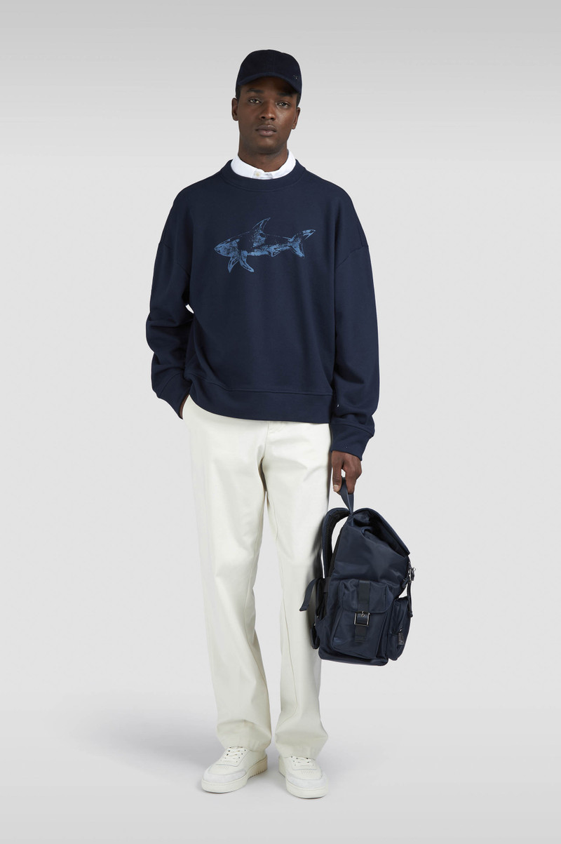 Paul & Shark COTTON FLEECE SWEATSHIRT WITH SHARK PRINT outlook