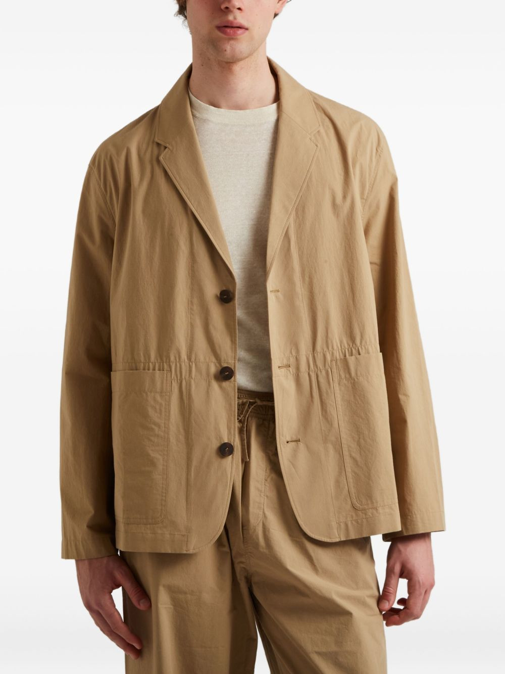 three-button patch-pocket jacket - 4