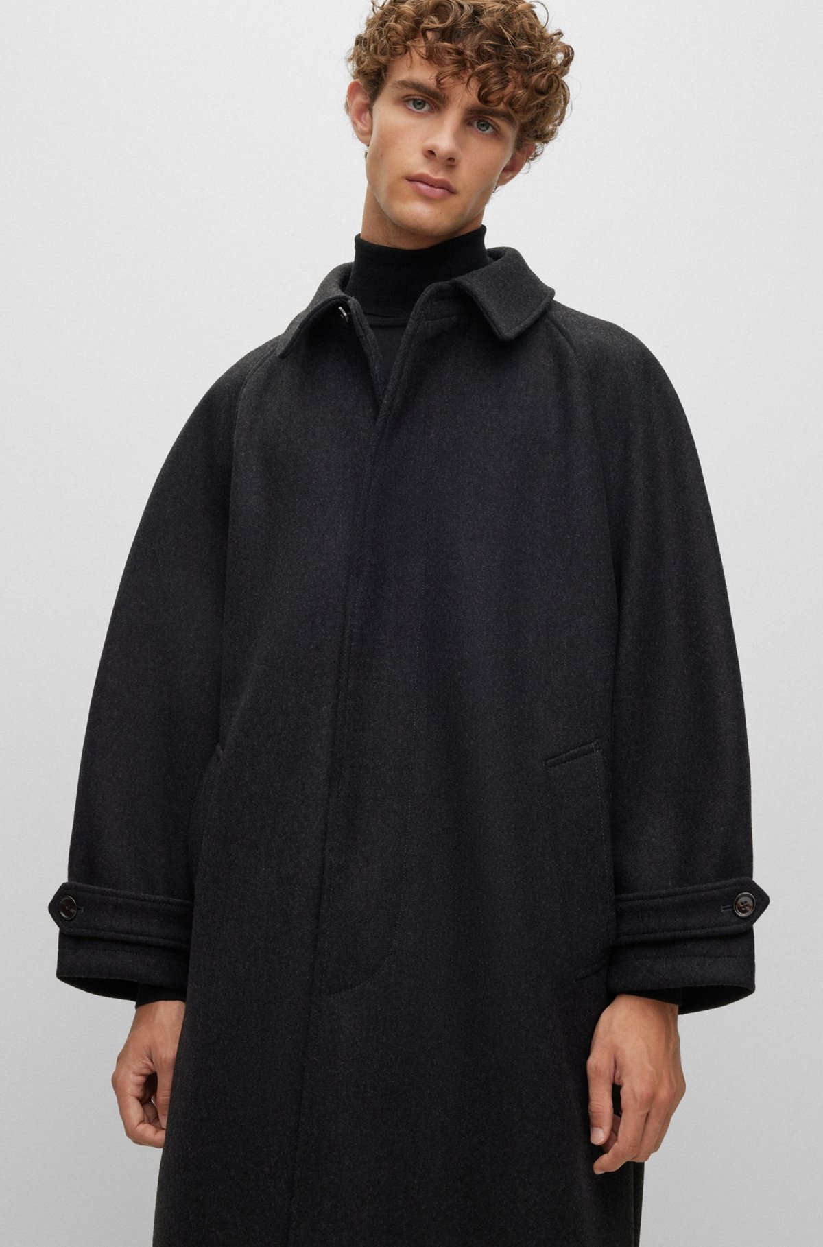 REGULAR-FIT COAT IN VIRGIN WOOL AND CASHMERE - 3