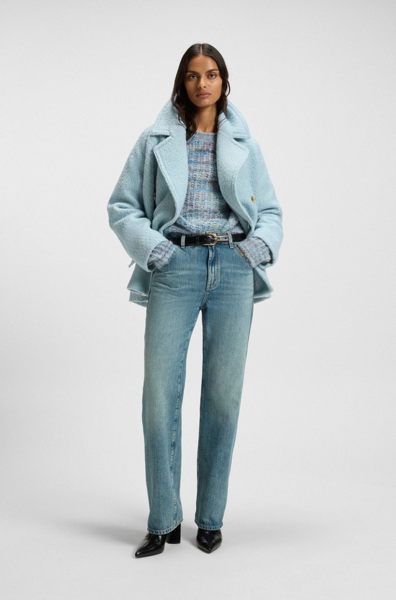 BOSS STRAIGHT-LEG JEANS IN EMERALD-CAST RIGID DENIM outlook