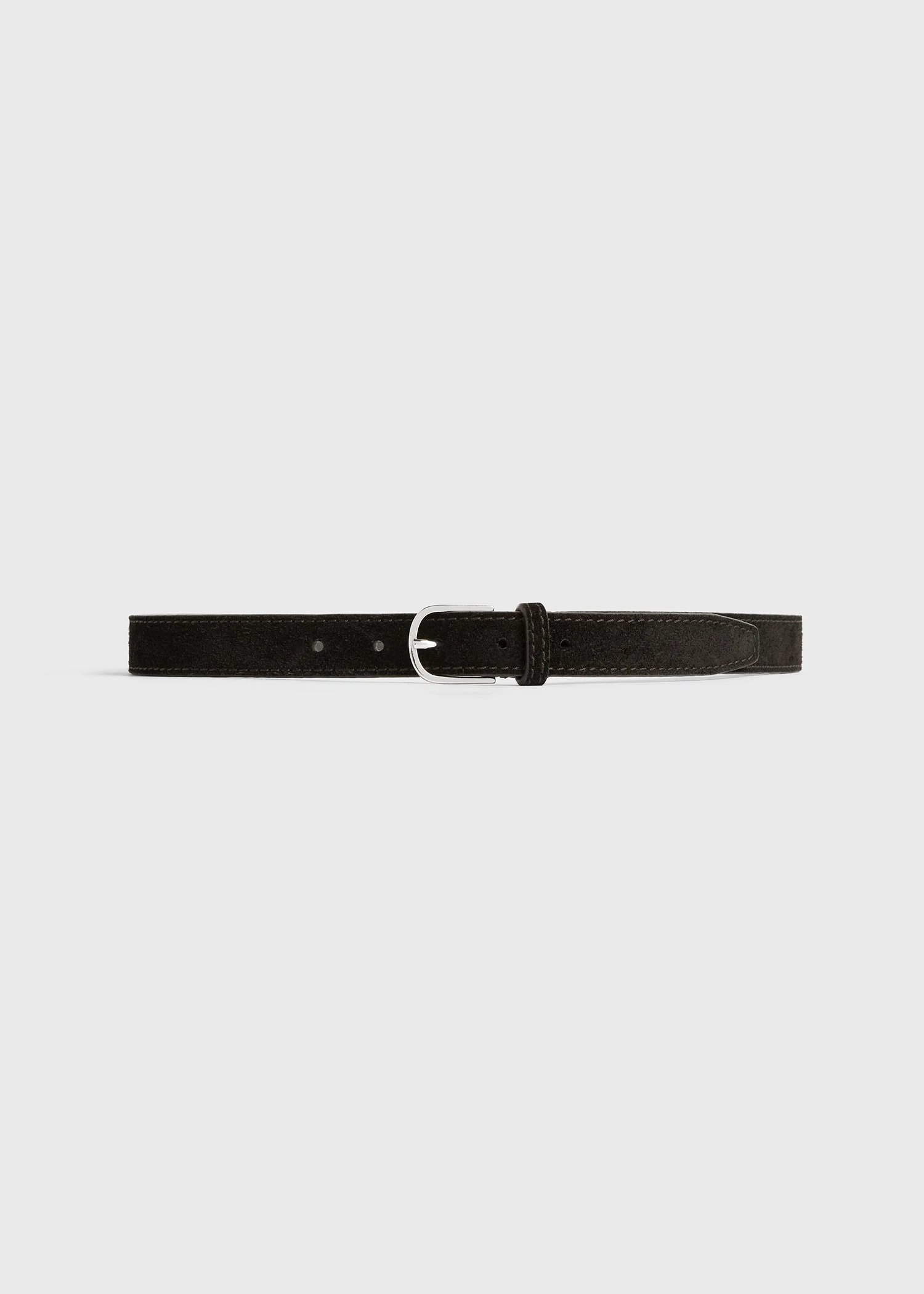 Slim suede trouser belt espresso - 1