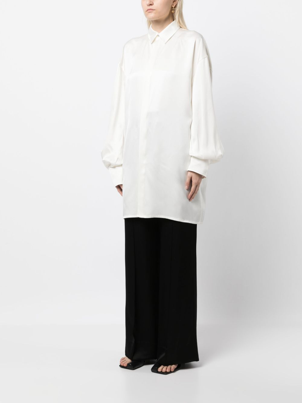 satin long shirt - 3