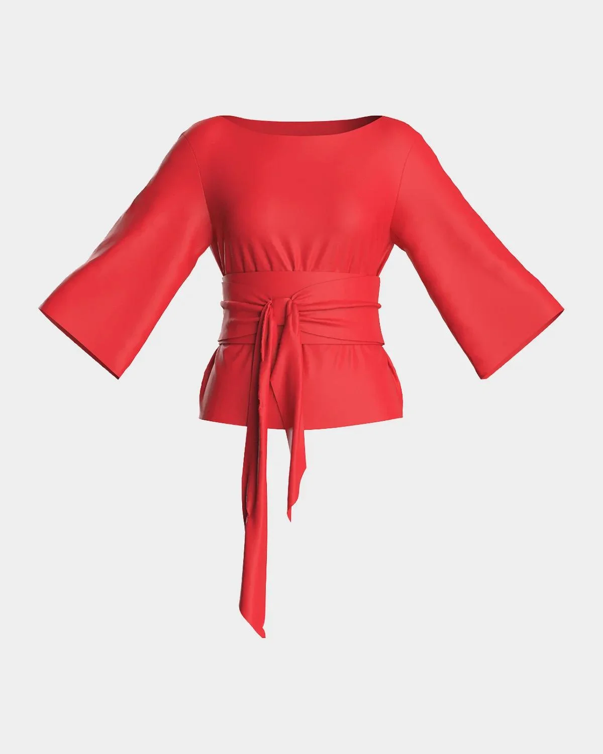 Whitney Belted 3/4-Sleeve Top - 1