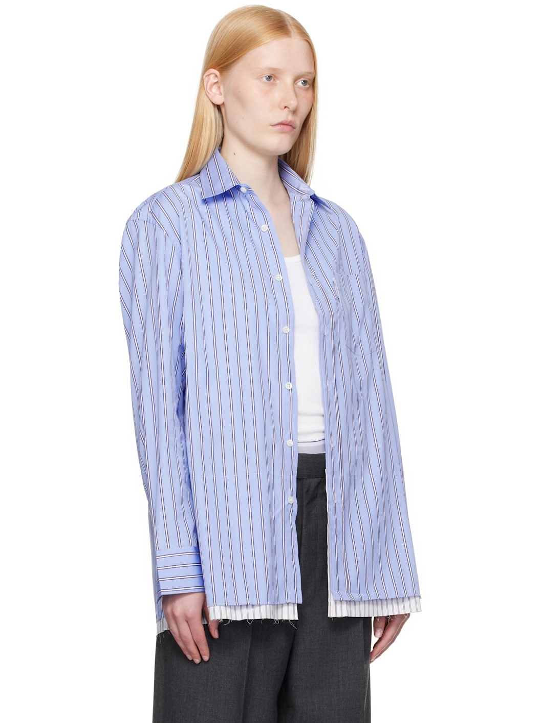 Blue Shirt Minidress - 2