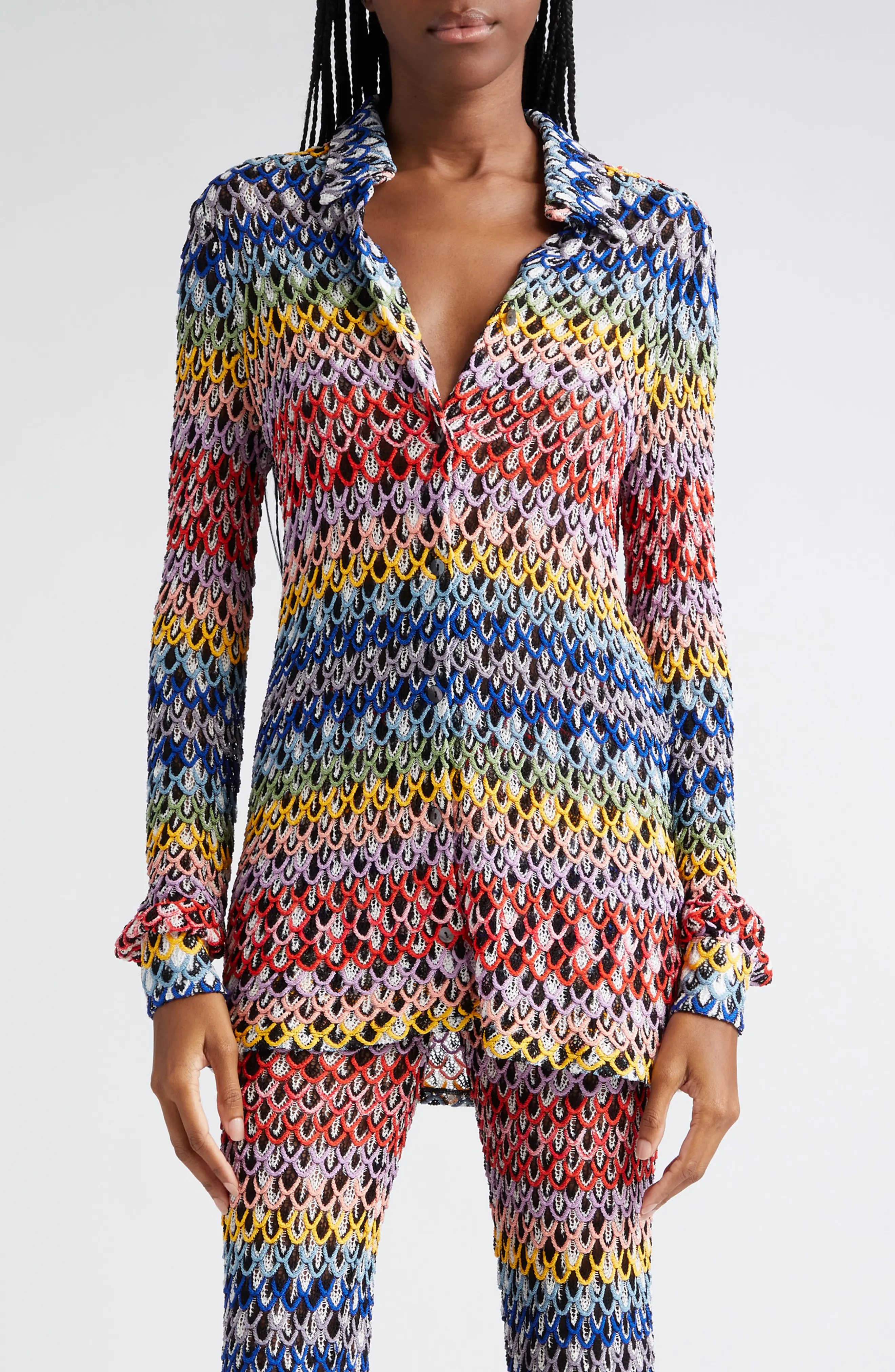 Colorful Loop Knit Shirt - 1