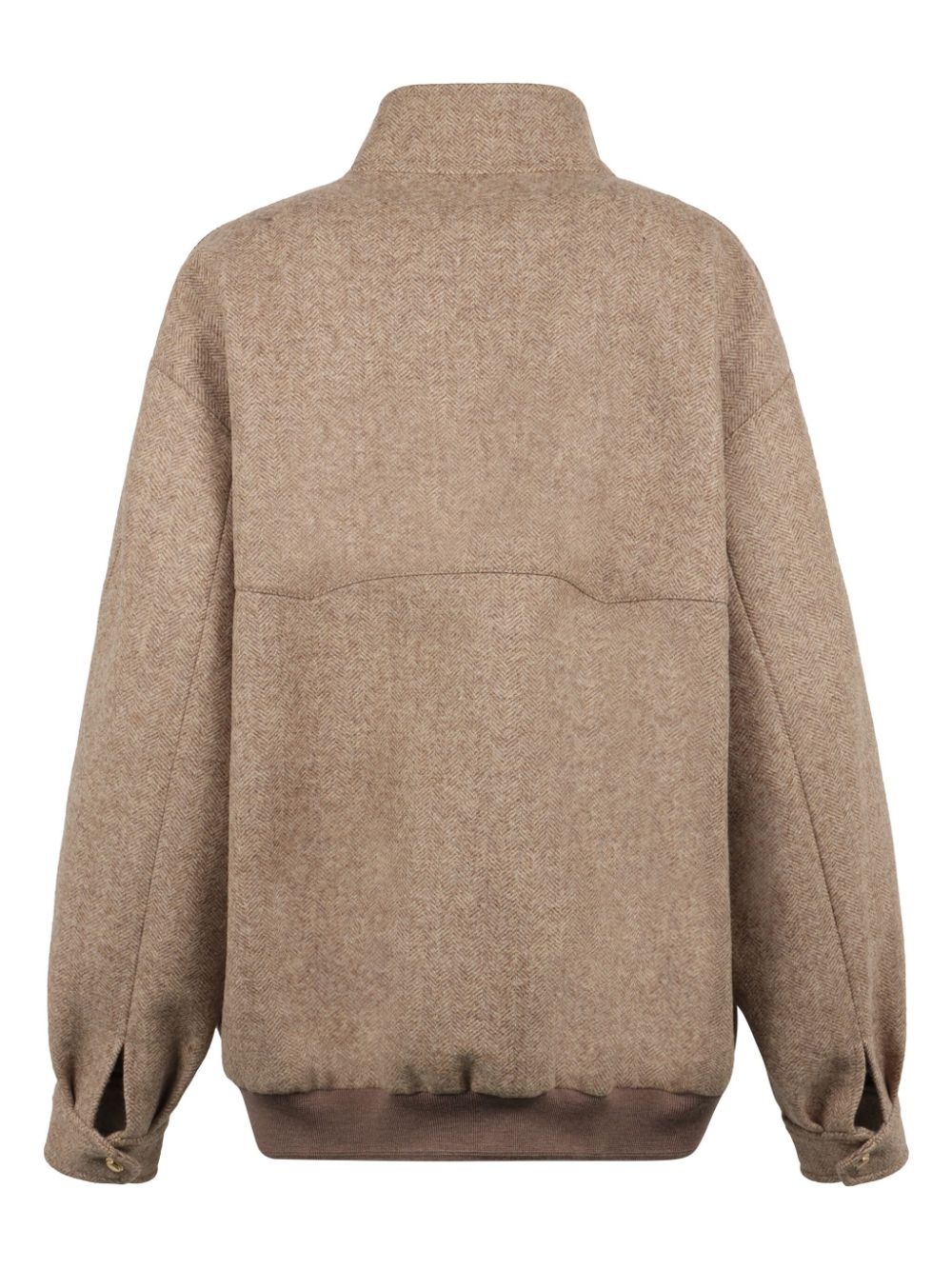 ジャケット MIUMIU CHEVRON WOOL PADDED BOMBER JACKET Miu Miu Chevron Blouson Jacket - Khaki | Editorialist
