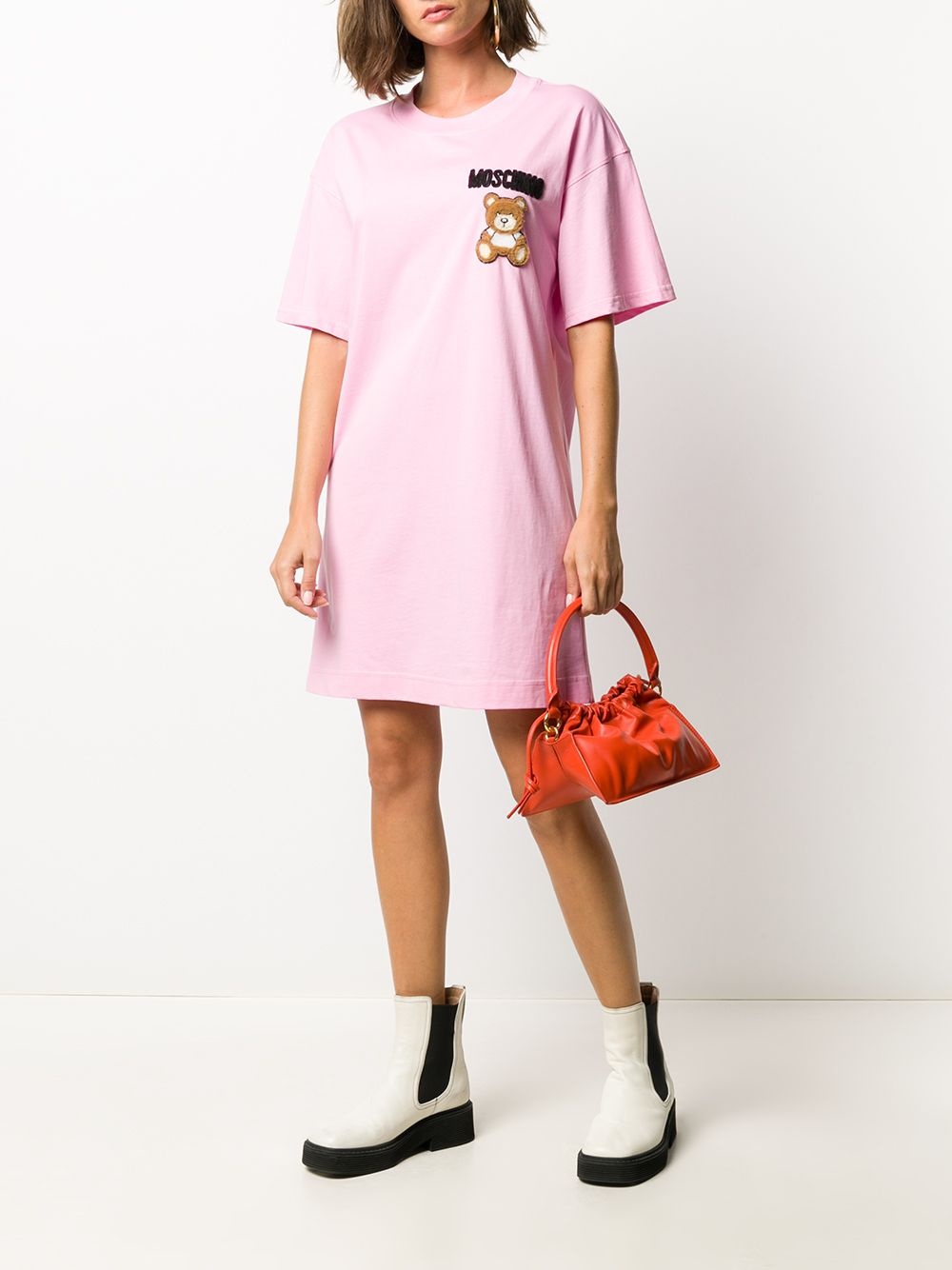 tulle appliqué cotton t-shirt dress - 2
