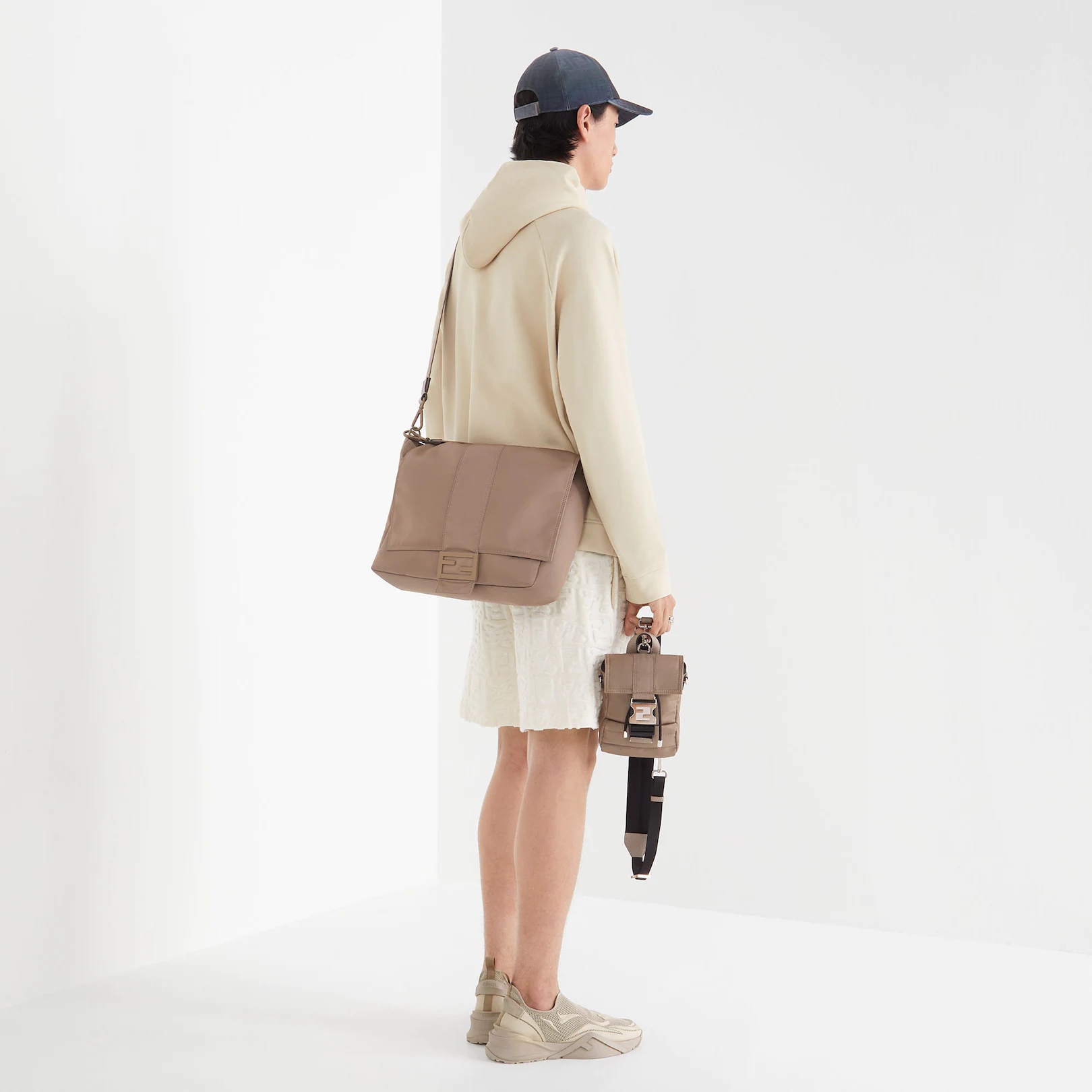 Beige nylon backpack - 5