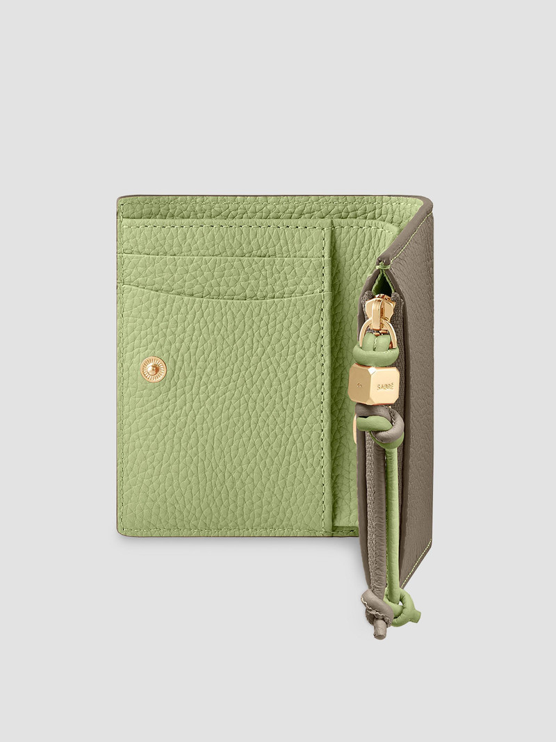 Women's Leather Bifold Wallet - Cashmere Matcha 3
