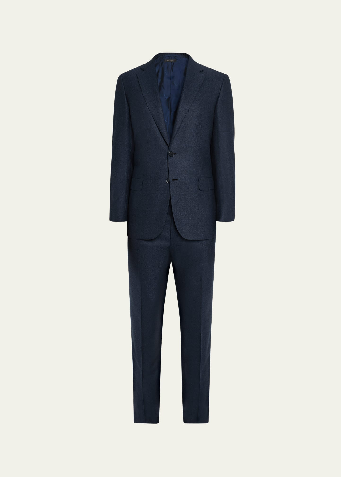 Men's Herringbone Wool Classic Fit Two-Piece Suit - 1