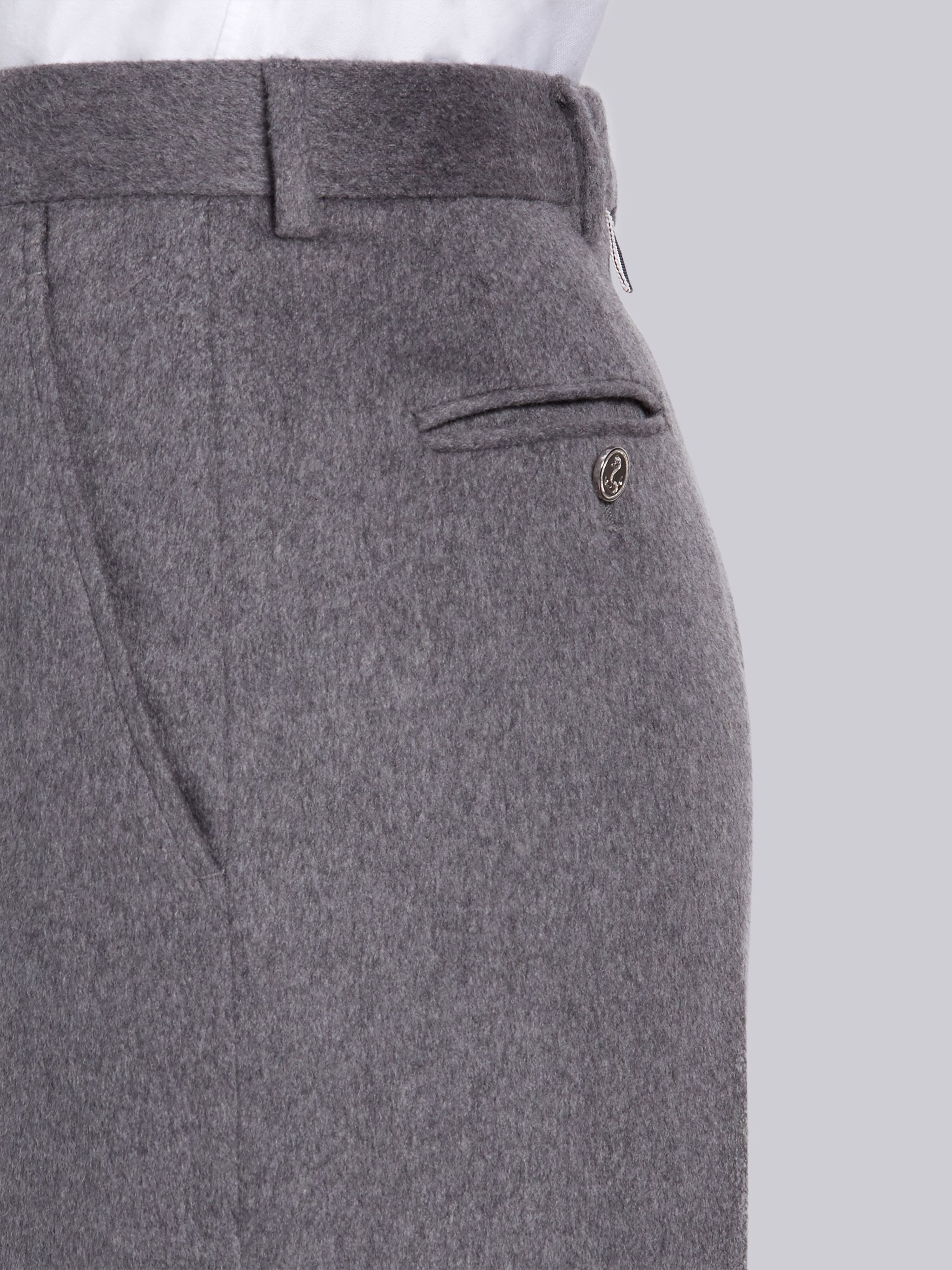 Medium Grey Cashmere Calf Length Sack Trouser - 6