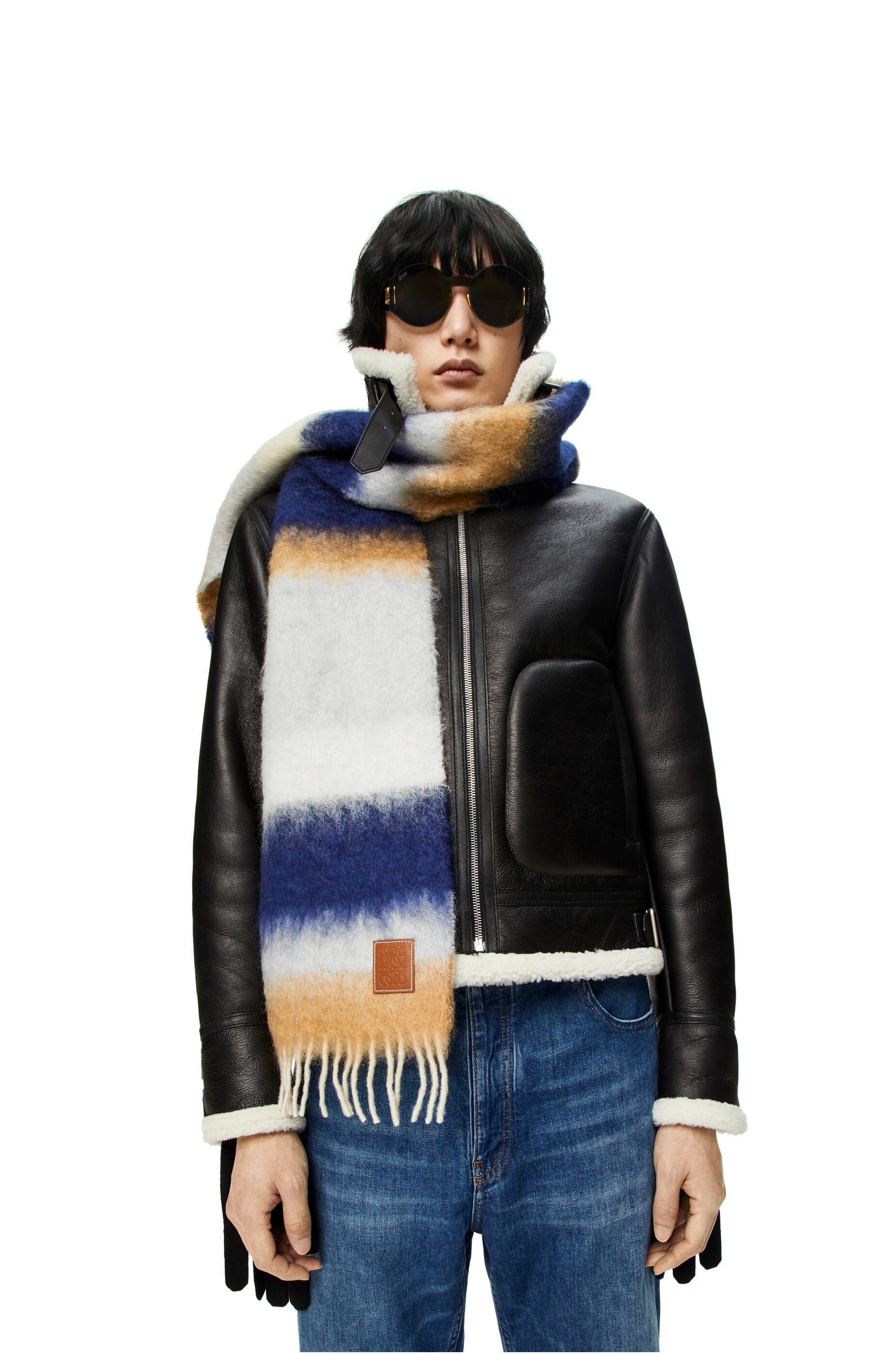 Stripe scarf in mohair - 2