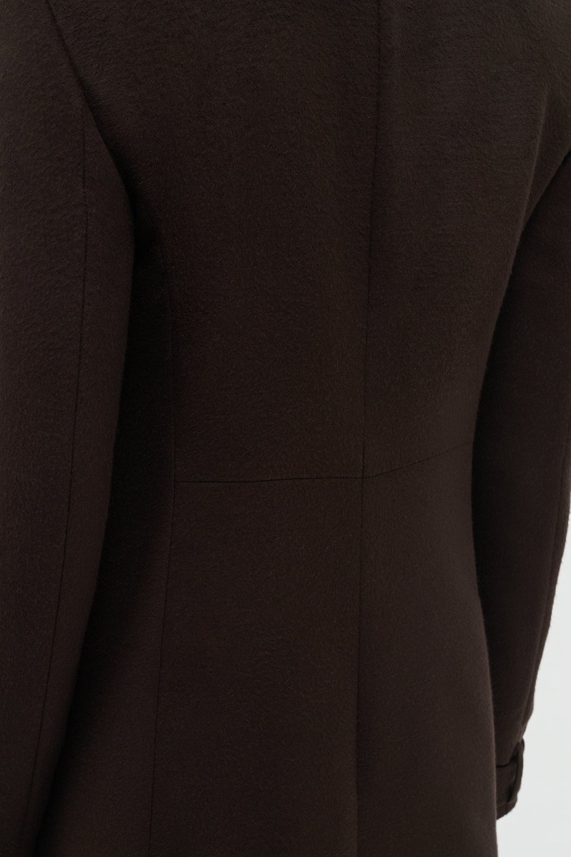 Houstt Trench Coat in Chocolate Winter Silk 7