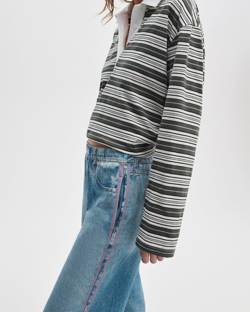 rag & bone rb Miramar Wide-Leg Ankle Track Pant Cotton Terry outlook