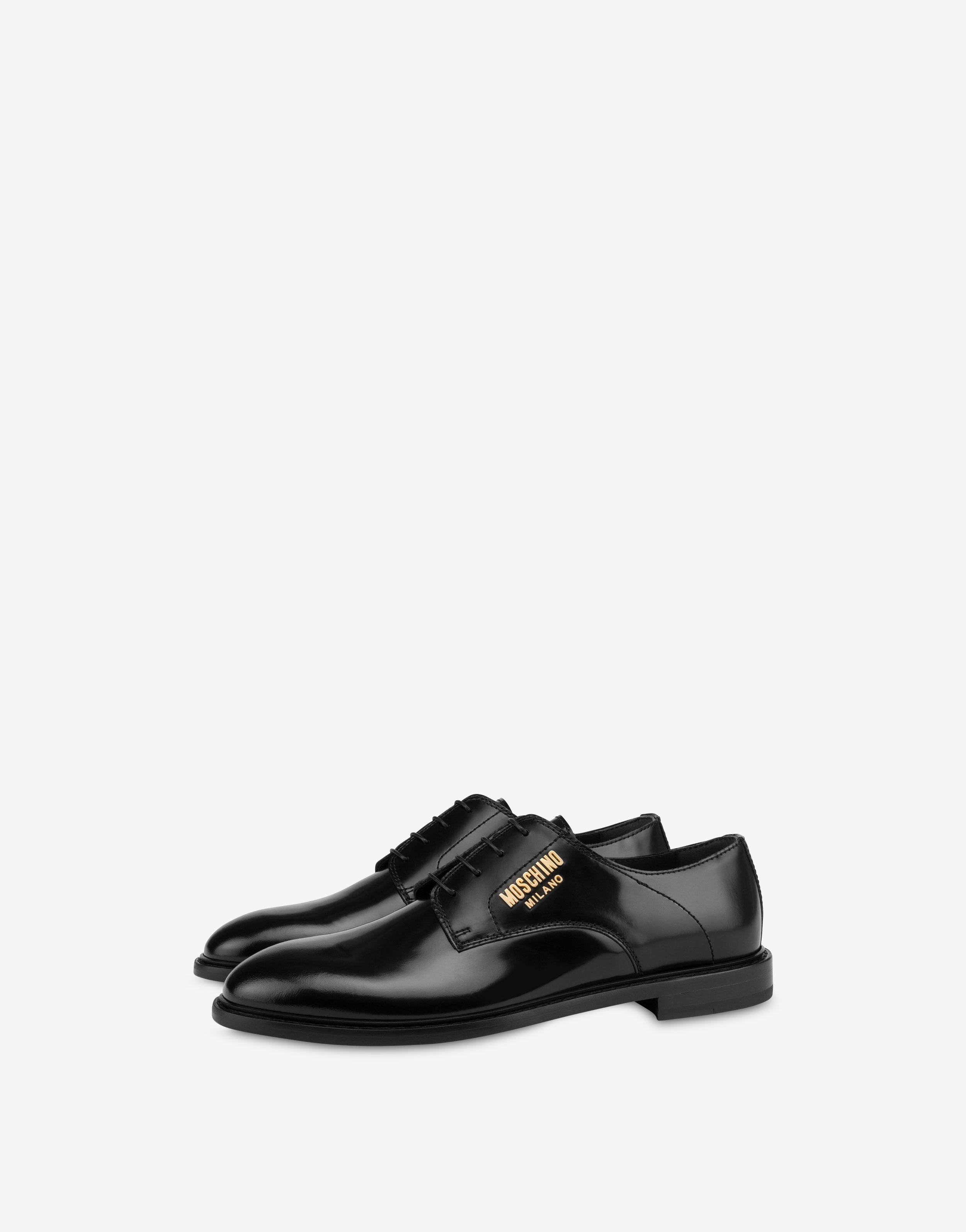 METAL LOGO CALFSKIN DERBY SHOES - 1