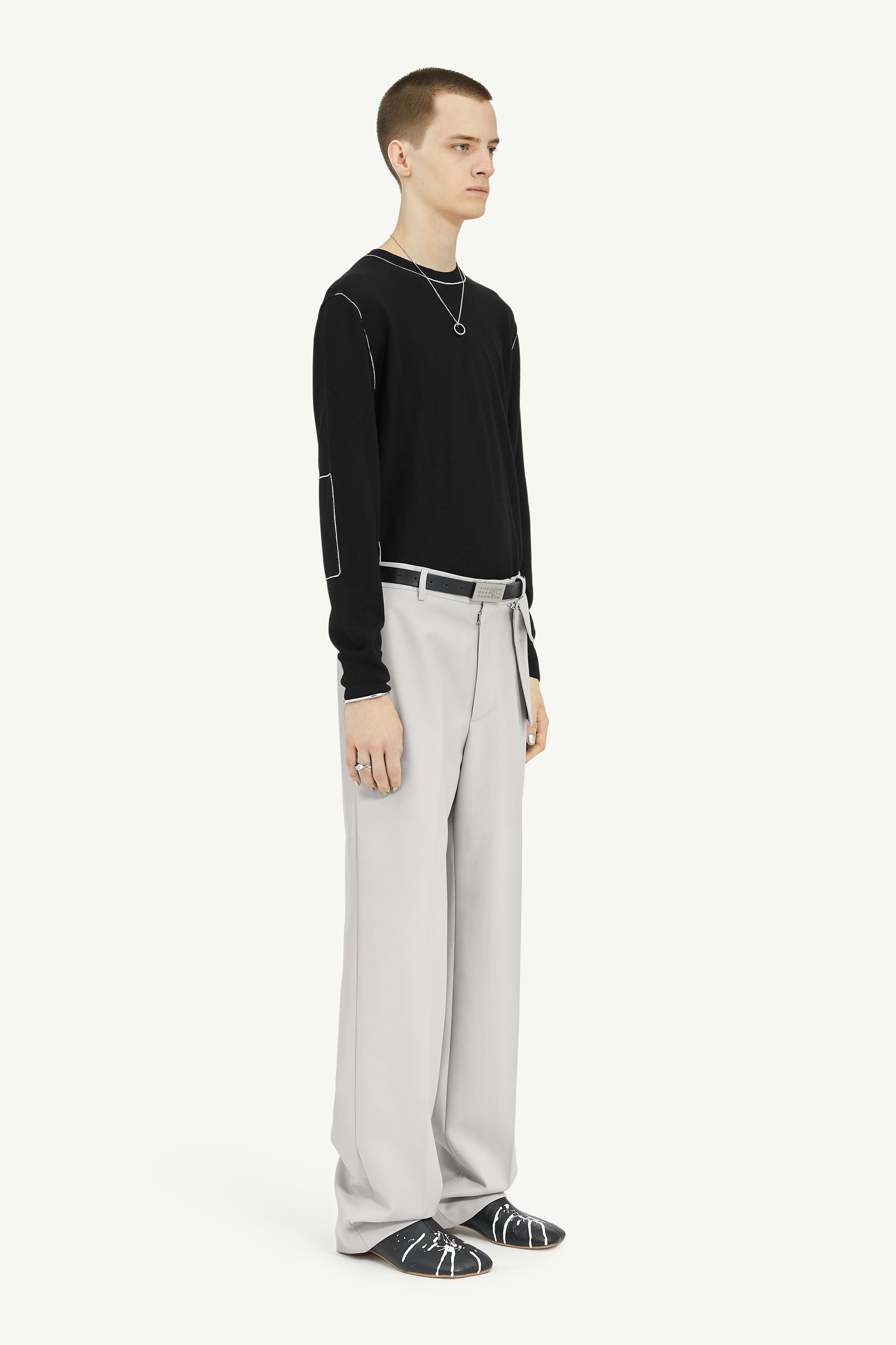 Straight Leg Tailoring Wool Trousers - 3