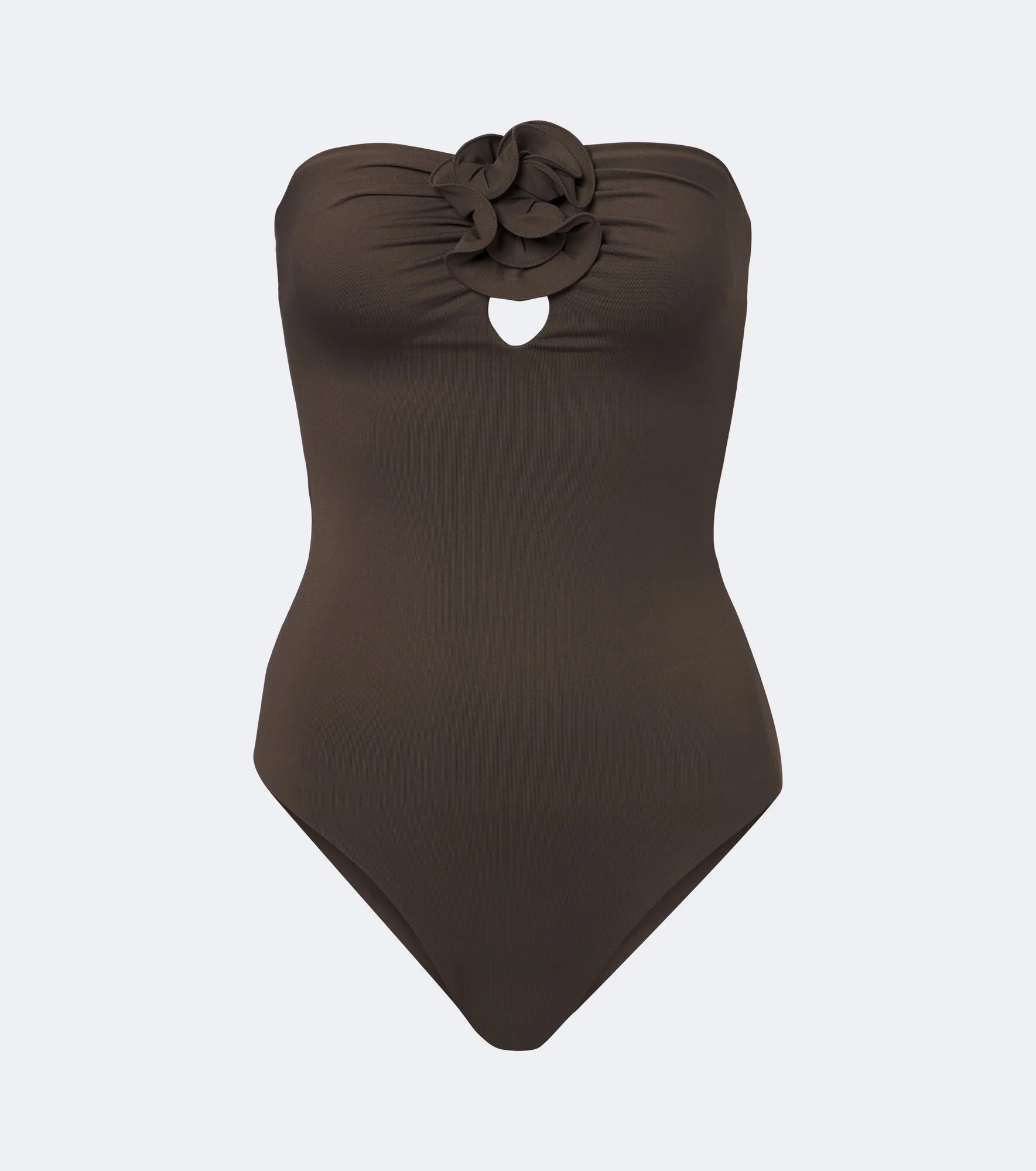 Floral-appliqué gathered swimsuit - 1