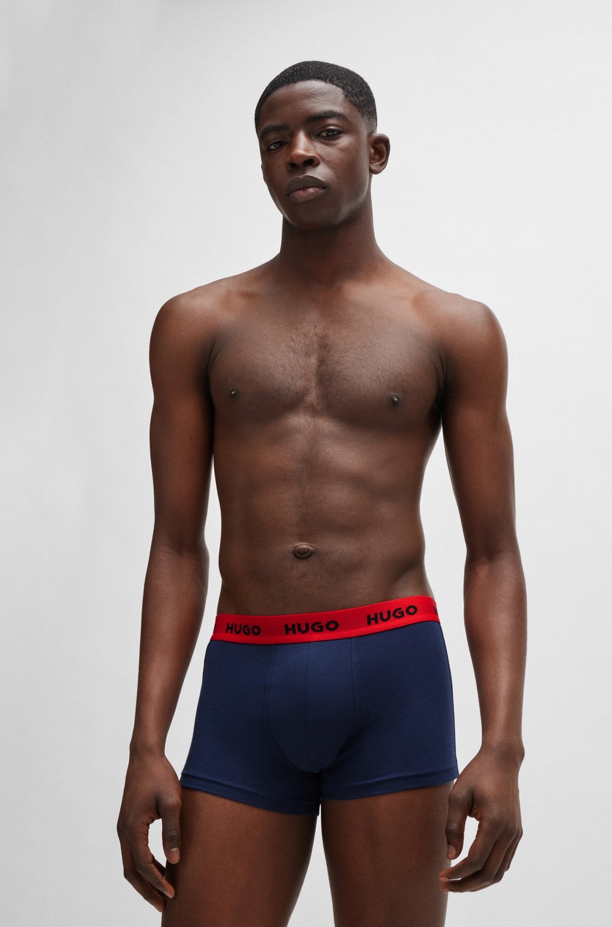 THREE-PACK OF STRETCH-COTTON TRUNKS WITH LOGO WAISTBANDS - 6