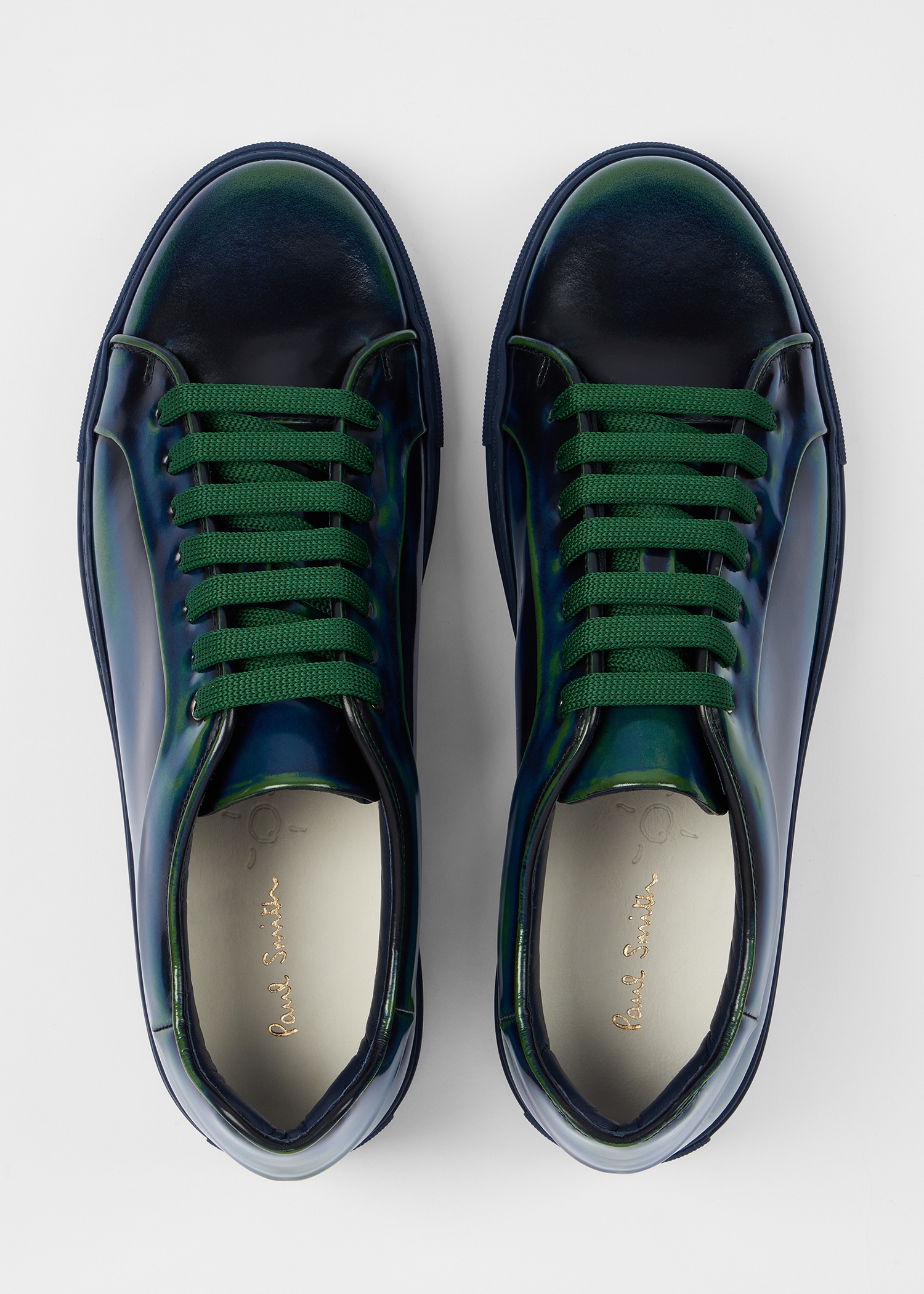 Navy and Green 'Basso' Trainers - 3