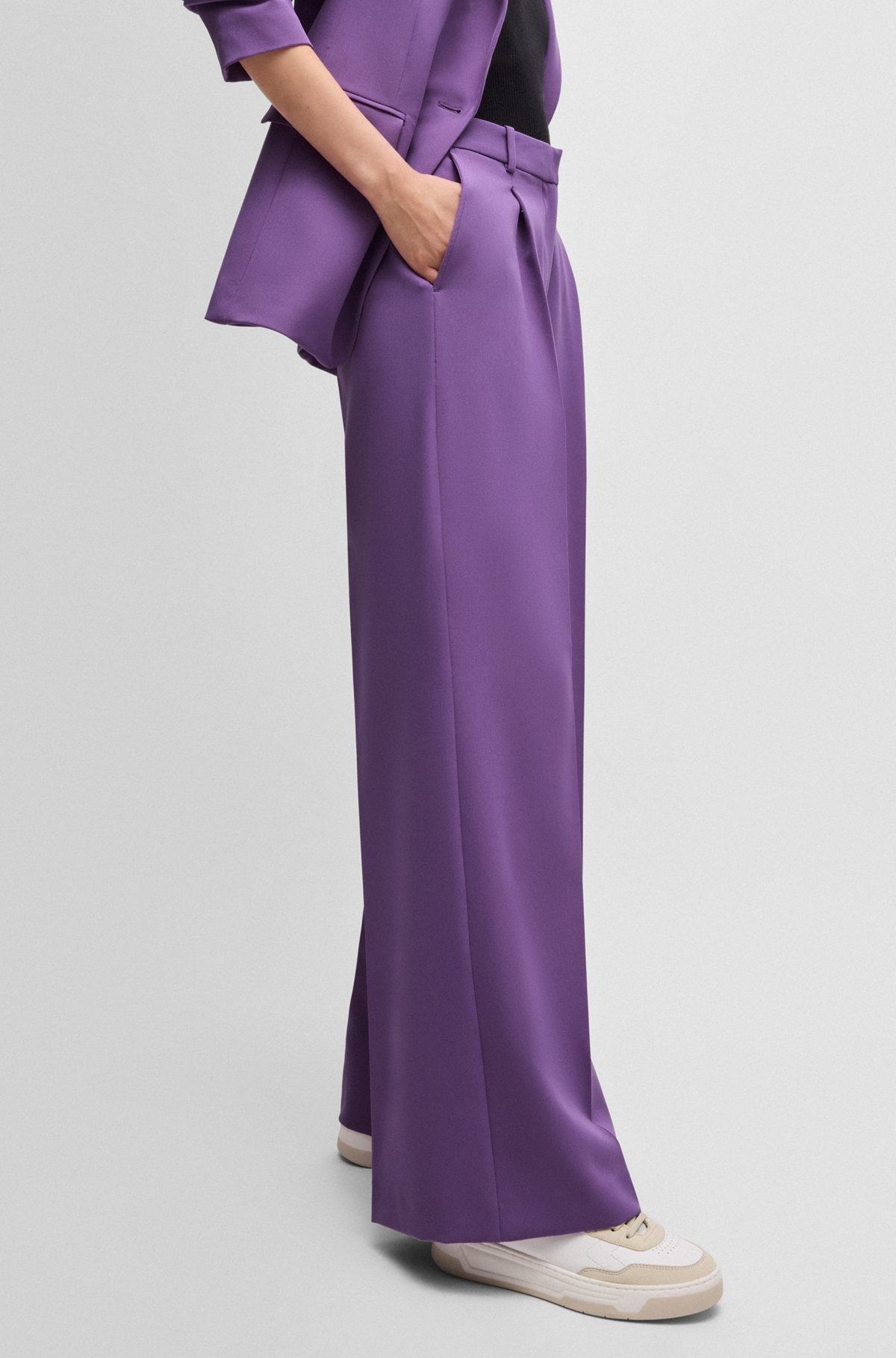 BOOT-LEG TROUSERS IN STRETCH FABRIC - 5