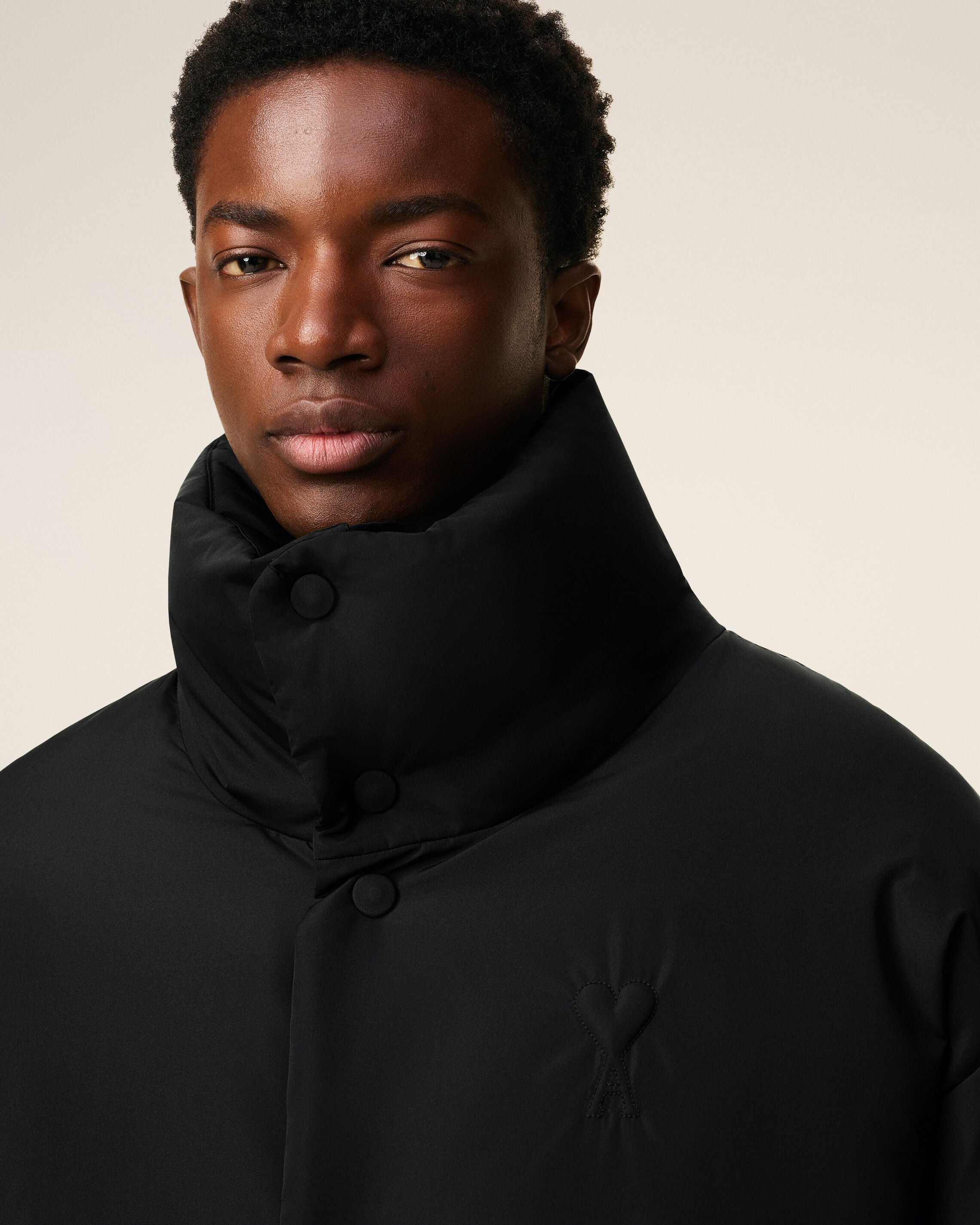 BLACK TAFFETAS AMI DE COEUR DOWN JACKET - 4