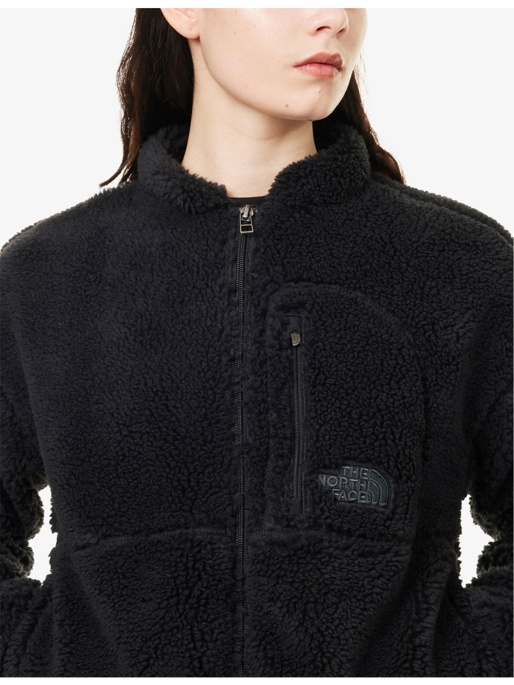 Boxy-fit mock-neck teddy jacket - 5