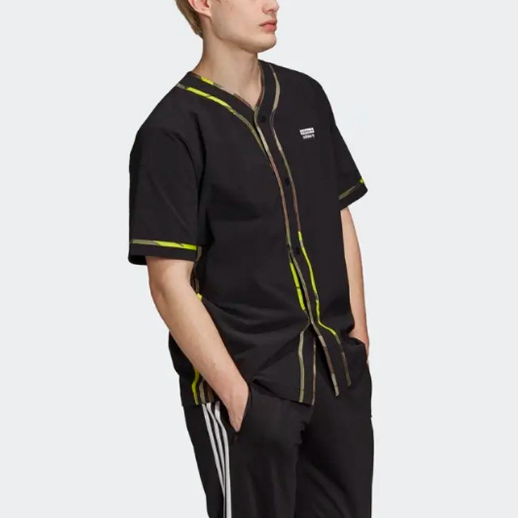 adidas originals Athleisure Casual Sports Breathable Short Sleeve Shirt Black GK5912 - 3