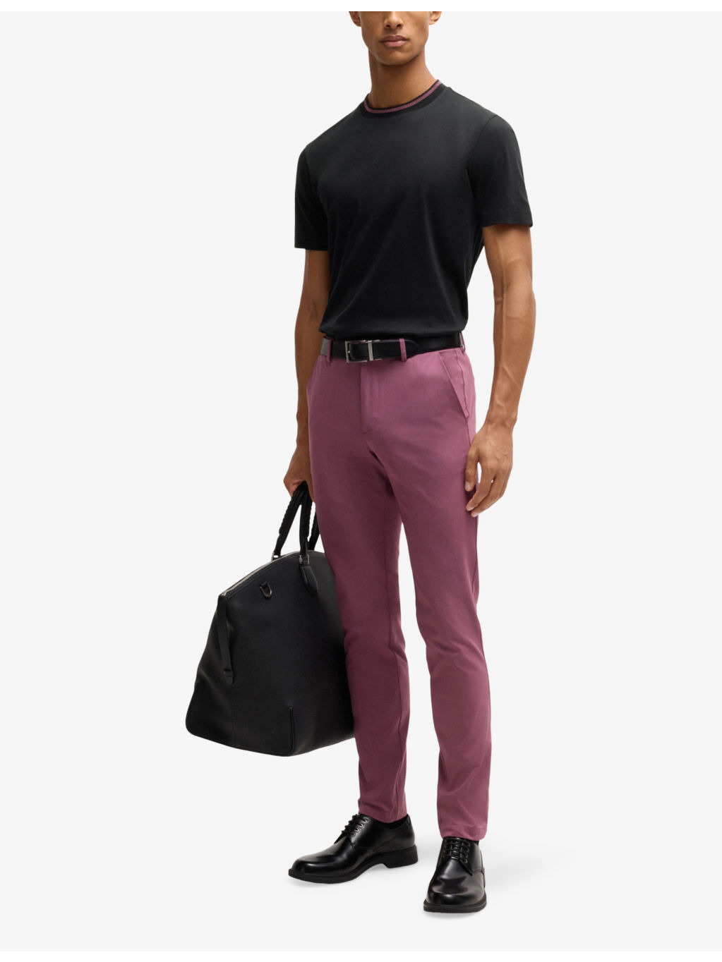 Striped-trim slim-fit cotton-jersey T-shirt - 2