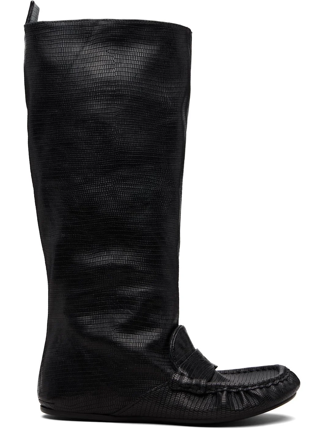 Black Slouch Saddle Tall Boots - 1