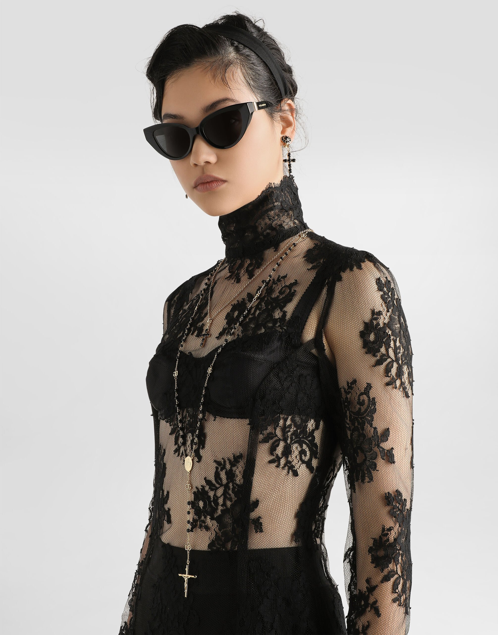 One-piece cordonetto lace dress - 4