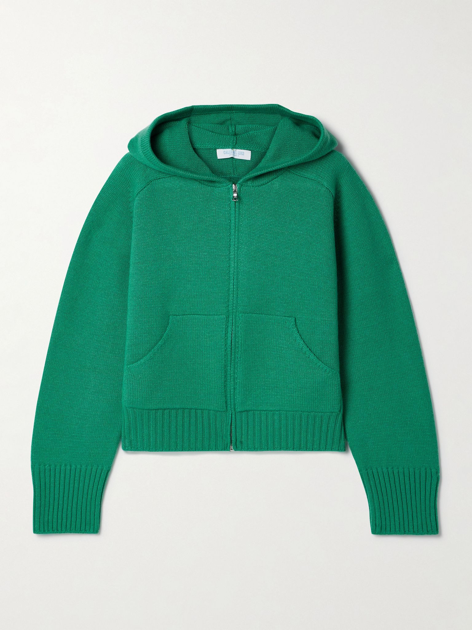 Cashmere zip-up hoodie Forest green - 1