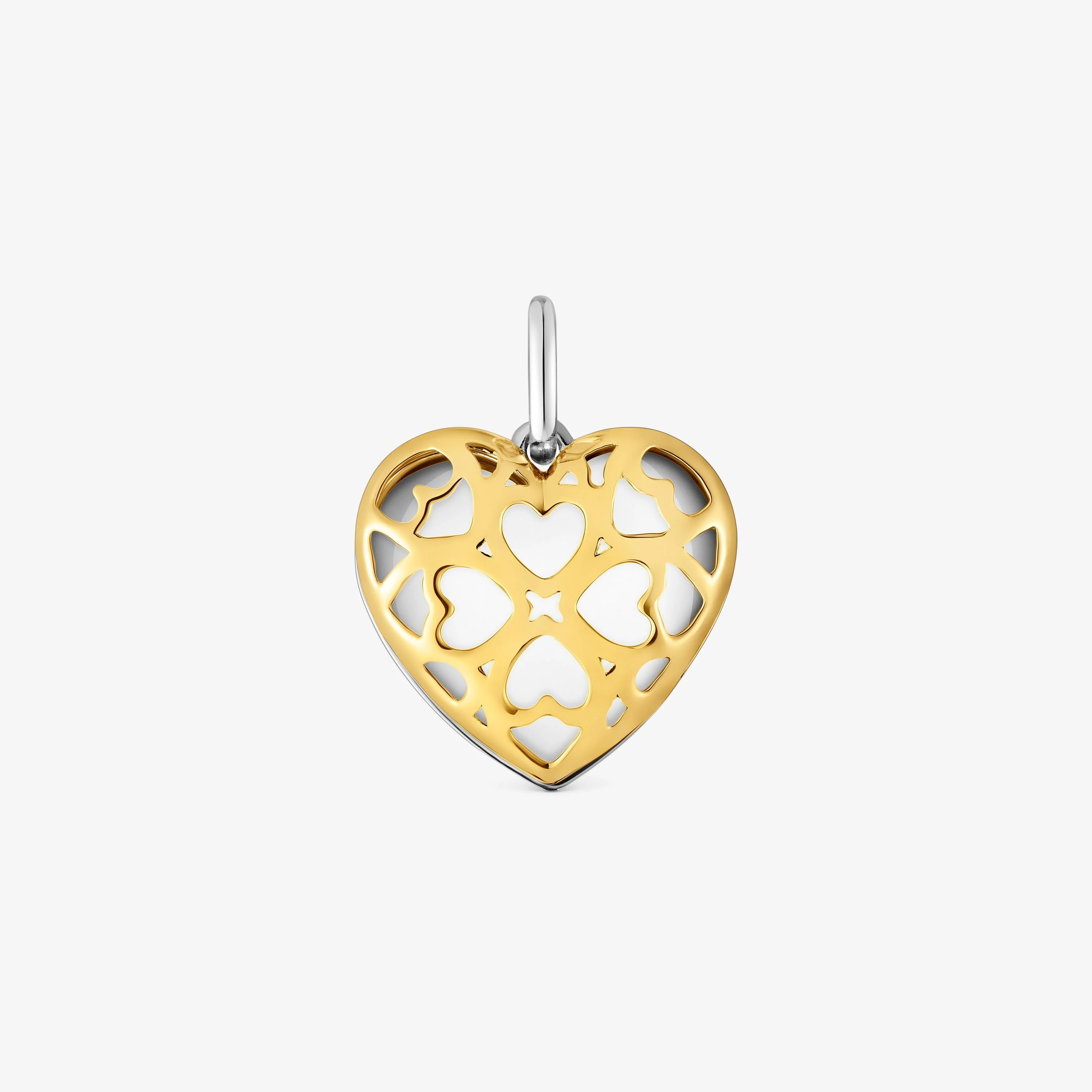 Two-tone double heart Pendant Medallions - 1