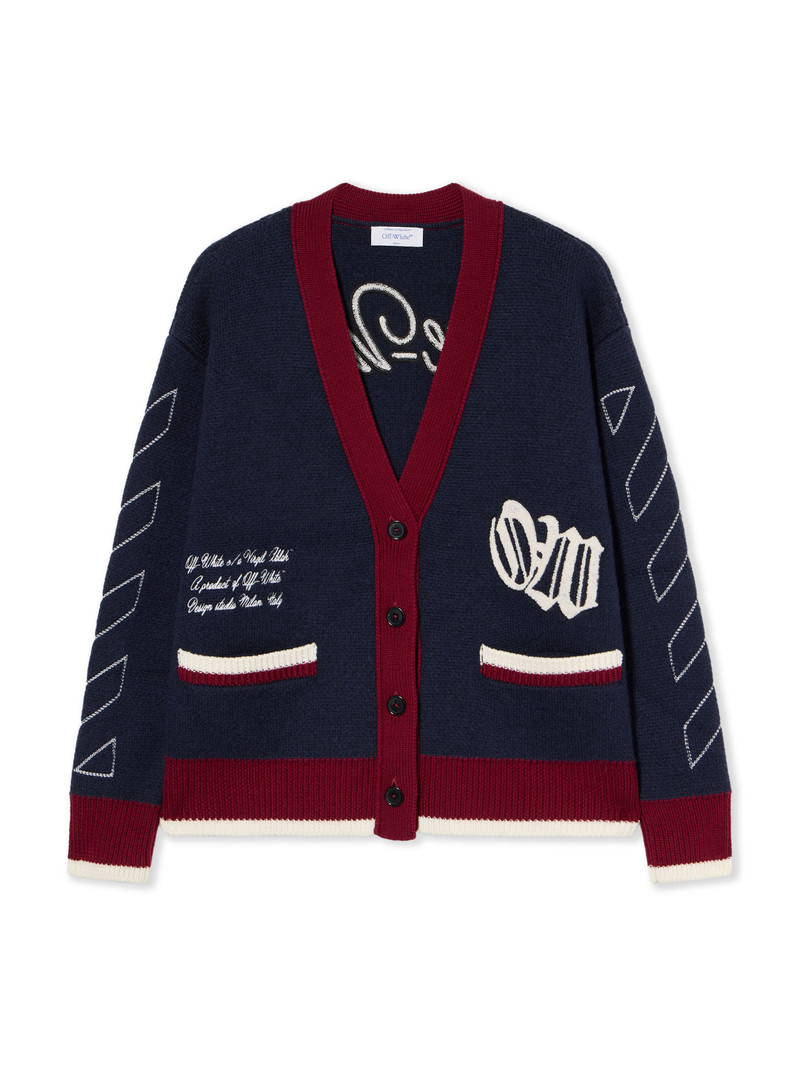 Jacquard Knit Varsity Cardigan 1