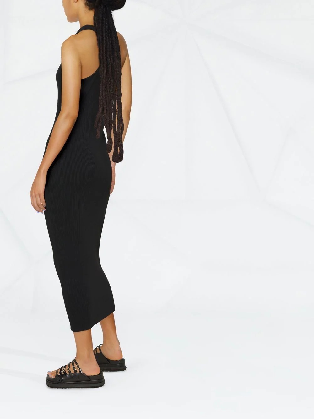 ribbed-knit sleeveless midi dress - 3