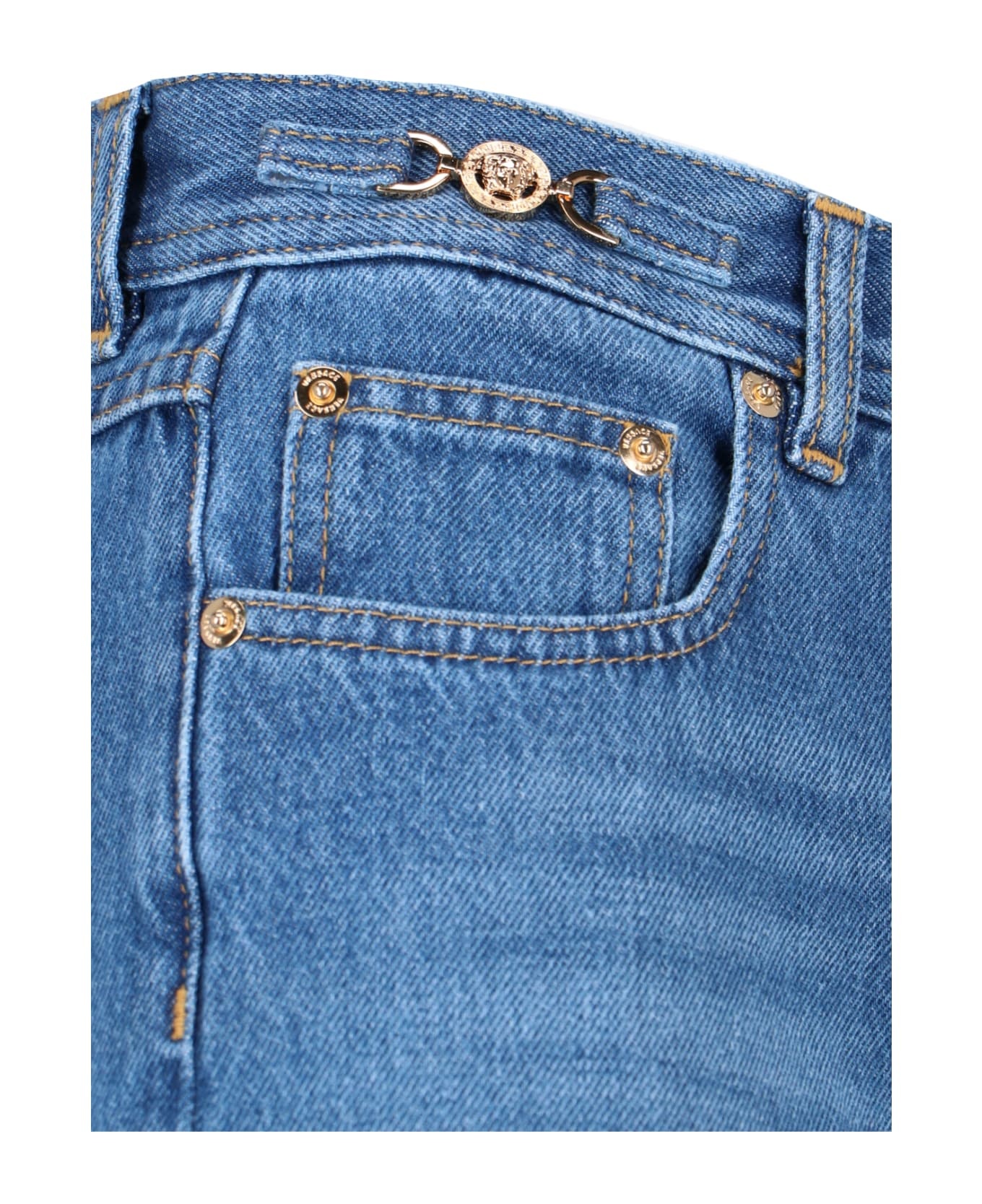 Blue Cotton Jeans - 4
