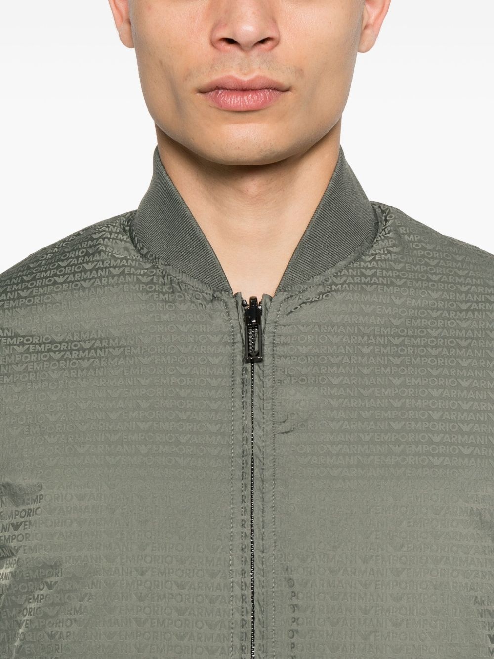 logo-jacquard bomber jacket - 5