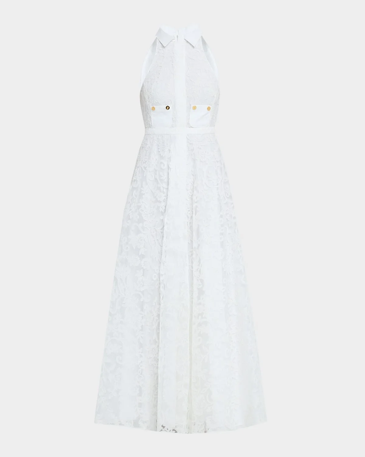 Sleeveless Lace Maxi Shirtdress - 1