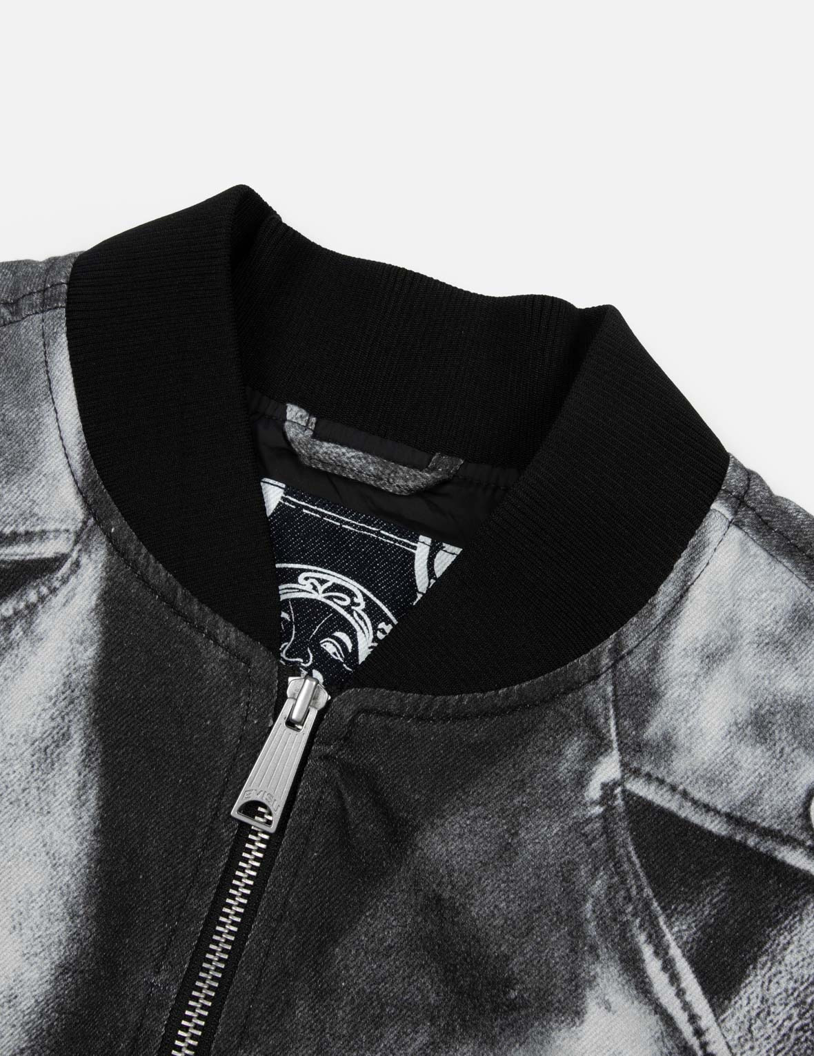 REPLICATE BIKER ALLOVER PRINT RELAX FIT BOMBER JACKET - 7