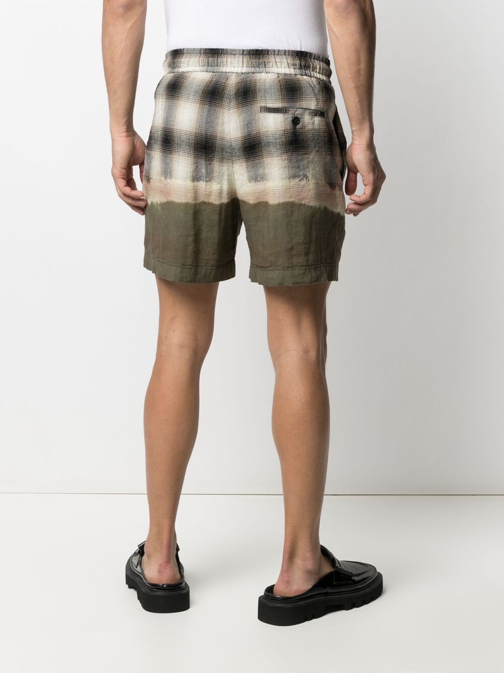 plaid-check print track shorts - 4